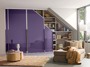 Sloping Ceiling Wardrobe with Glass Sliding Doors